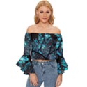 Art Ai Generated Cherry Blossom Blossoms Off Shoulder Flutter Bell Sleeve Top View1