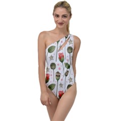 Poppies Red Poppies Red Flowers To One Side Swimsuit