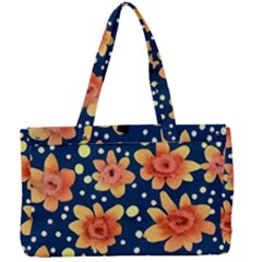 Flowers And Polka Dots Watercolor Canvas Work Bag by GardenOfOphir