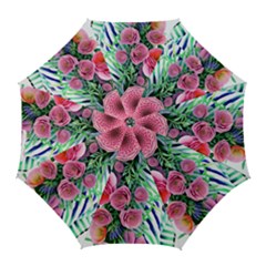 Adorned Watercolor Flowers Golf Umbrellas by GardenOfOphir