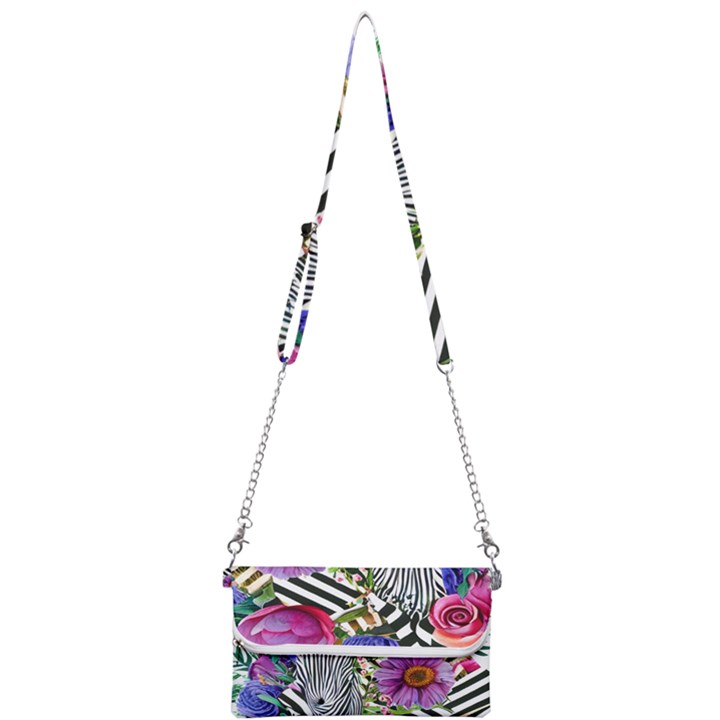 Bountiful Watercolor Flowers Mini Crossbody Handbag