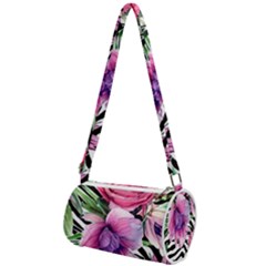 Classy And Chic Watercolor Flowers Mini Cylinder Bag by GardenOfOphir