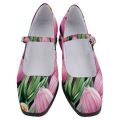 Cheerful Watercolor Flowers Women s Mary Jane Shoes by GardenOfOphir