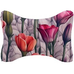 Color-infused Watercolor Flowers Seat Head Rest Cushion by GardenOfOphir