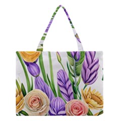 Classy Watercolor Flowers Medium Tote Bag by GardenOfOphir