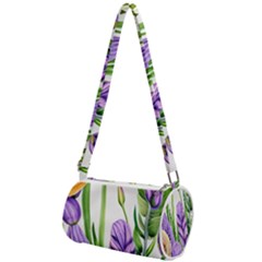 Classy Watercolor Flowers Mini Cylinder Bag by GardenOfOphir