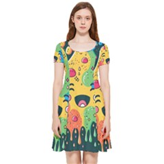 Rainbows Drip Dripping Paint Happy Inside Out Cap Sleeve Dress
