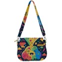 Rainbows Drip Dripping Paint Happy Saddle Handbag View3