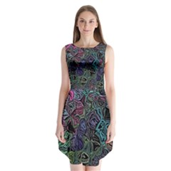 Background Pattern Texture Design Sleeveless Chiffon Dress  