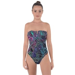 Background Pattern Texture Design Tie Back One Piece Swimsuit