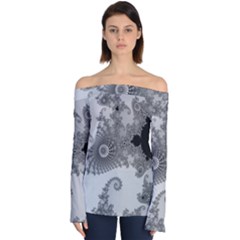 Apple Males Almond Bread Abstract Off Shoulder Long Sleeve Top