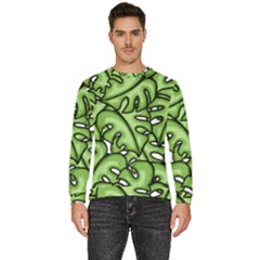 Leaves Nature Monstera Seamless Pattern Repeating Men s Fleece Sweatshirt