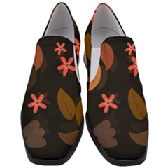 Flowers Leaves Background Floral Plants Foliage Women Slip On Heel Loafers by Ravend