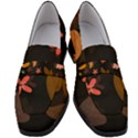 Flowers Leaves Background Floral Plants Foliage Women s Chunky Heel Loafers View1