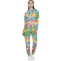 Flower Spring Background Blossom Bloom Nature Cropped Zip Up Lounge Set by Ravend