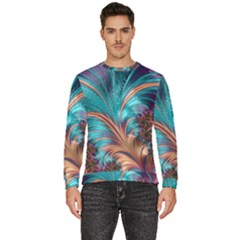 Feather Fractal Artistic Design Conceptual Men s Fleece Sweatshirt by Ravend