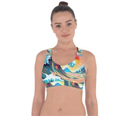 Ai Generated Waves Ocean Sea Tsunami Nautical Arts Cross String Back Sports Bra