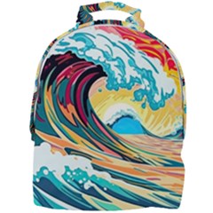 Ai Generated Waves Ocean Sea Tsunami Nautical Arts Mini Full Print Backpack by Ravend