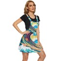 Ai Generated Waves Ocean Sea Tsunami Nautical Arts Apron Dress View3