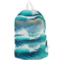 Ai Generated Waves Ocean Sea Tsunami Nautical Painting Foldable Lightweight Backpack View1