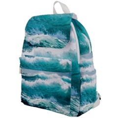 Ai Generated Waves Ocean Sea Tsunami Nautical Blue Sea Top Flap Backpack by Ravend