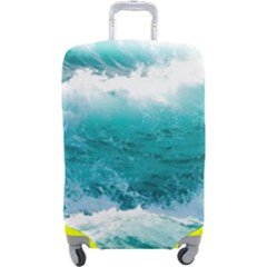 Ai Generated Waves Ocean Sea Tsunami Nautical Blue Sea Luggage Cover (large)