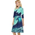 Ai Generated Waves Ocean Sea Tsunami Nautical Fantasy Classy Knee Length Dress View3