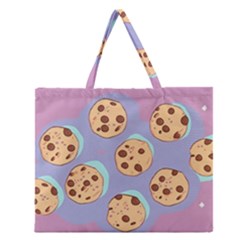 Cookies Chocolate Chips Chocolate Cookies Sweets Zipper Large Tote Bag by Ravend