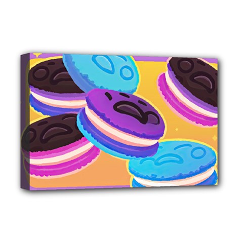 Cookies Chocolate Cookies Sweets Snacks Baked Goods Food Deluxe Canvas 18  X 12  (stretched) by Ravend
