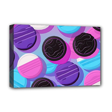 Cookies Chocolate Cookies Sweets Snacks Baked Goods Deluxe Canvas 18  X 12  (stretched) by Ravend