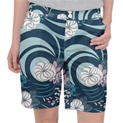 Flowers Pattern Floral Ocean Abstract Digital Art Pocket Shorts by Ravend