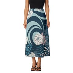 Flowers Pattern Floral Ocean Abstract Digital Art Classic Midi Chiffon Skirt