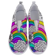 Rainbow Fun Cute Minimal Doodle Drawing Art No Lace Lightweight Shoes by Ravend