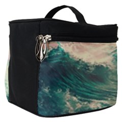 Storm Tsunami Waves Ocean Sea Nautical Nature Painting Make Up Travel Bag (small) by Ravend