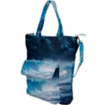 Thunderstorm Storm Tsunami Waves Ocean Sea Shoulder Tote Bag