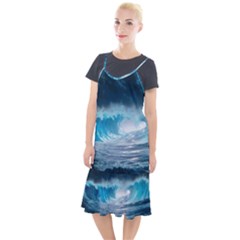 Thunderstorm Storm Tsunami Waves Ocean Sea Camis Fishtail Dress by Ravend