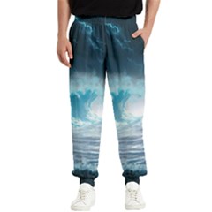 Thunderstorm Storm Tsunami Waves Ocean Sea Men s Elastic Waist Pants by Ravend