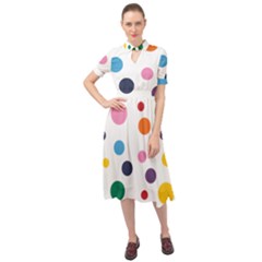 Polka Dot Keyhole Neckline Chiffon Dress by 8989
