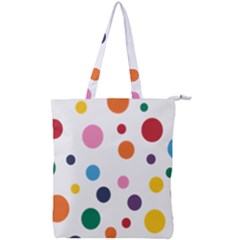 Polka Dot Double Zip Up Tote Bag by 8989