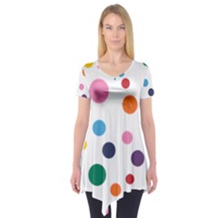 Polka Dot Short Sleeve Tunic  by 8989