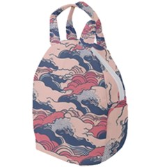 Waves Ocean Sea Water Pattern Rough Seas Travel Backpacks by Ravend