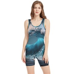 Tsunami Waves Ocean Sea Water Rough Seas Women s Wrestling Singlet