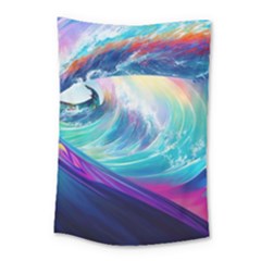 Waves Ocean Sea Tsunami Nautical Nature Water Small Tapestry by Ravend