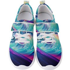 Waves Ocean Sea Tsunami Nautical Nature Water Men s Velcro Strap Shoes by Ravend