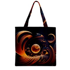 Ai Generated Swirl Space Design Fractal Light Abstract Zipper Grocery Tote Bag
