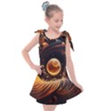 Ai Generated Swirl Space Design Fractal Light Abstract Kids  Tie Up Tunic Dress View1