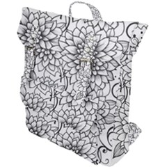 Flowers Template Line Art Pattern Coloring Page Buckle Up Backpack