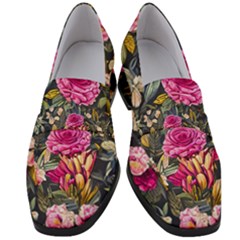 Astonishingly Beautiful Bluebells Watercolor Women s Chunky Heel Loafers by GardenOfOphir