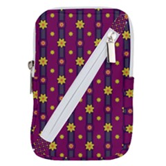 Purple Background Graphic Decor Backdrop Design Art Belt Pouch Bag (small) by Ravend