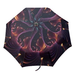 Ai Generated Swirls Space Design Fractal Light 3d Art Pattern Folding Umbrellas